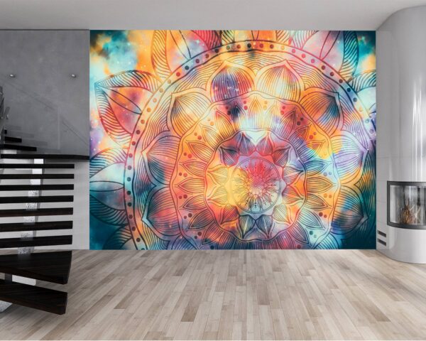 Abstract Mandala Watercolor Wallpaper Photo Wall Mural Wall UV Print Decal Wall Art Décor