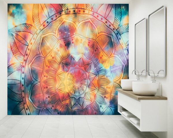 Abstract Mandala Watercolor Wallpaper Photo Wall Mural Wall UV Print Decal Wall Art Décor