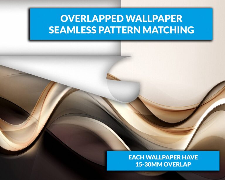 Modern 3D wave design in brown and white wall mural