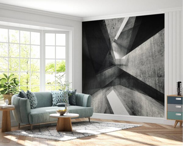 Self-adhesive wallpaper with modern abstract concrete texture