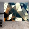 Modern triangles design with reflective glass effect wall mural