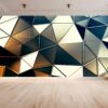 Self-adhesive wallpaper with shimmering triangle patterns