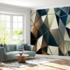 Waterproof wallpaper with dynamic geometric design