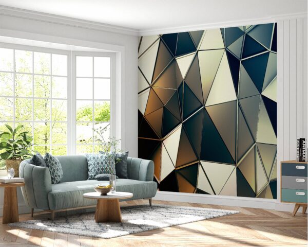 Waterproof wallpaper with dynamic geometric design