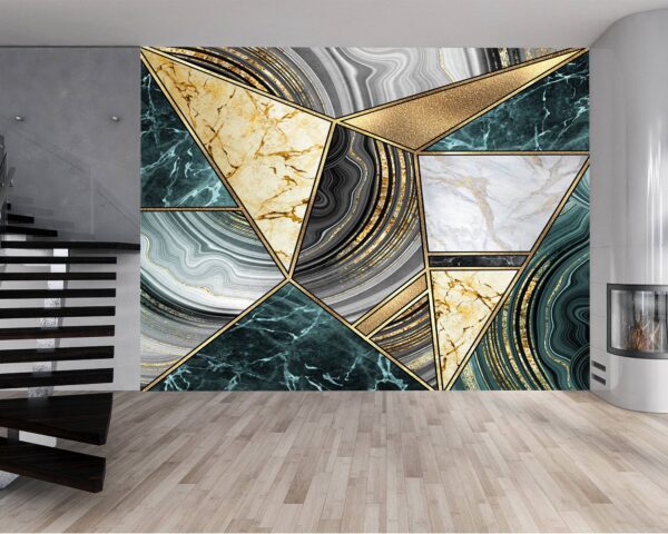 Multicolor Marble Vinyl Wallpaper - Removable Living Room Wall Decor with Stylish Marble Wall Design