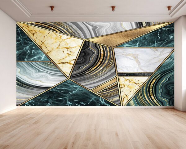 Multicolor Marble Vinyl Wallpaper - Removable Living Room Wall Decor with Stylish Marble Wall Design