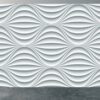 Living room adorned with 3D white waves design