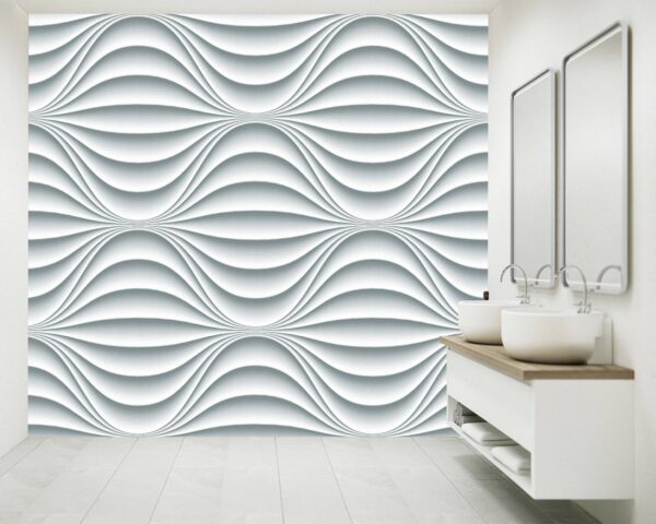 White Wavy Background Wallpaper Photo Wall Mural Wall UV Print Decal Wall Art Décor