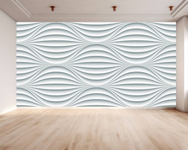 White Wavy Background Wallpaper Photo Wall Mural Wall UV Print Decal Wall Art Décor