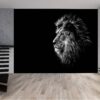 Close-up of detailed wall mural lion design