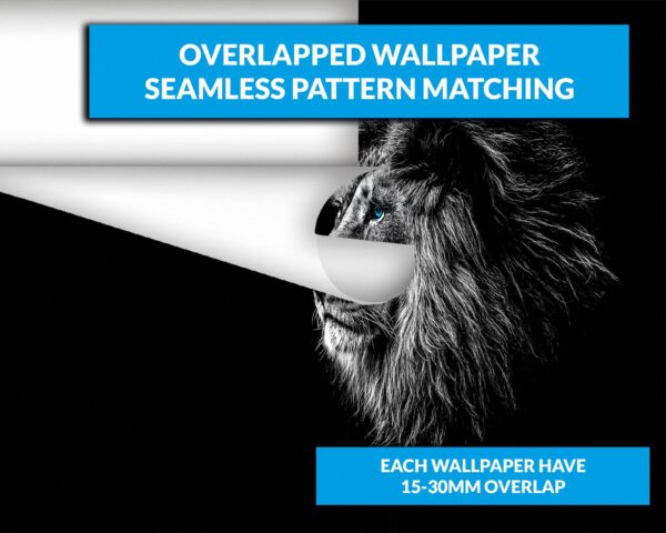 Black and White Lion Wallpaper Photo Wall Mural Wall UV Print Decal Wall Art Décor