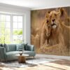 Waterproof lion-themed wall art