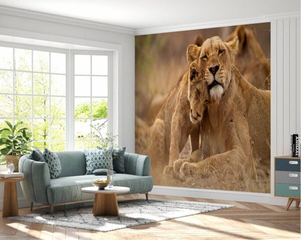 Waterproof lion-themed wall art