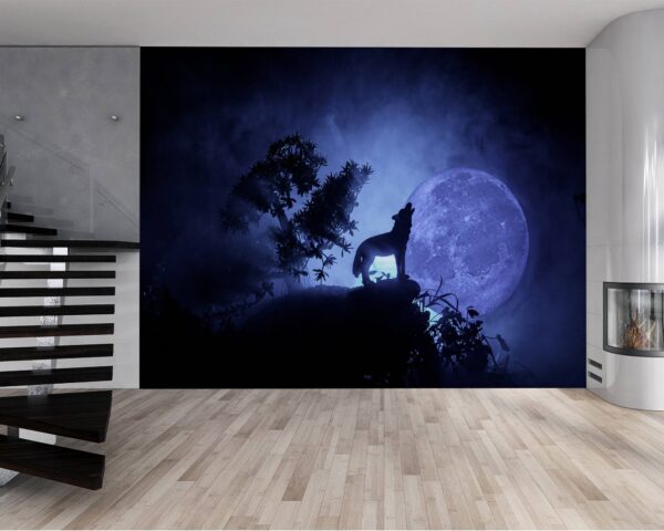 Self-adhesive wolf wall decor roll