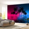 Palm trees with neon glow Wallpaper Photo Wall Mural Wall UV Print Decal Wall Art Décor