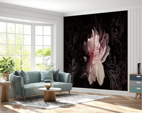 Waterproof home wallpaper with hand-painted flower patterns.