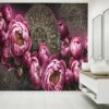 Flowers Painted on a Wall Wallpaper Photo Wall Mural Wall UV Print Decal Wall Art Décor