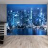 Singapore skyline mural perfect for modern living rooms and offices