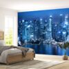 Blue Cityscape Skyline Wallpaper Photo Wall Mural Wall UV Print Decal Wall Art Décor