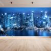 Blue Cityscape Skyline Wallpaper Photo Wall Mural Wall UV Print Decal Wall Art Décor