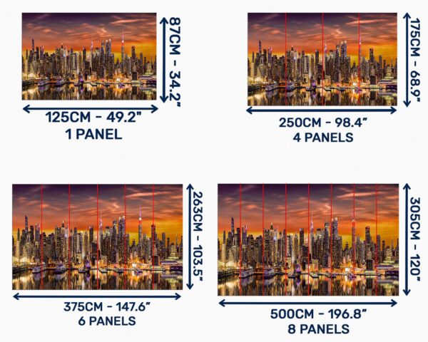 New York City Panorama at Sunrise Wallpaper Photo Wall Mural Wall UV Print Decal Wall Art Décor