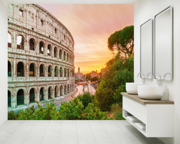 Colosseum at Sunset Time Wallpaper Photo Wall Mural Wall UV Print Decal Wall Art Décor