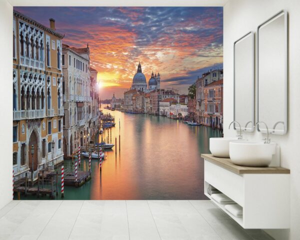 Waterproof vinyl decor showcasing the Grand Canal bathed in morning light