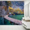 View of Pure Water waterfall Wallpaper Photo Wall Mural Wall UV Print Decal Wall Art Décor