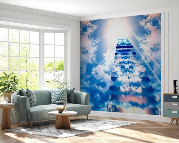 Stairs to Heaven Sky Wallpaper Photo Wall Mural Wall UV Print Decal Wall Art Décor