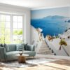 Stairway to sea mural perfect for nature-themed living rooms and balconies