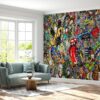 Waterproof wallpaper capturing the essence of music and graffiti