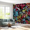 Self-adhesive wallpaper with vibrant comic artistry