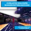 Basketball Court Wide View Wallpaper Photo Wall Mural Wall UV Print Decal Wall Art Décor