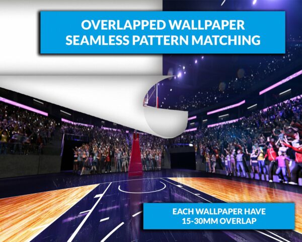 Basketball Court Wide View Wallpaper Photo Wall Mural Wall UV Print Decal Wall Art Décor