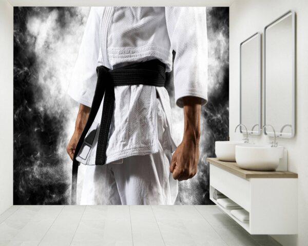 White Kimono with Black Belt Wallpaper Photo Wall Mural Wall UV Print Decal Wall Art Décor