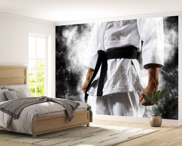 White Kimono with Black Belt Wallpaper Photo Wall Mural Wall UV Print Decal Wall Art Décor