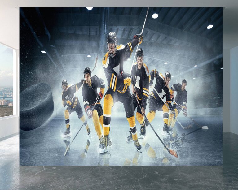 Ice Hockey Team in Action Wallpaper Photo Wall Mural Wall UV Print Decal Wall Art Décor