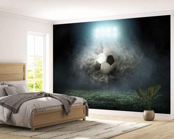 Football Ball in Action Wallpaper Photo Wall Mural Wall UV Print Decal Wall Art Décor