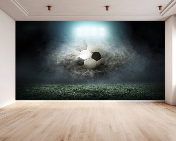 Football Ball in Action Wallpaper Photo Wall Mural Wall UV Print Decal Wall Art Décor