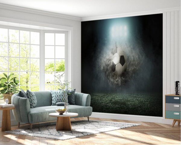 Football Ball in Action Wallpaper Photo Wall Mural Wall UV Print Decal Wall Art Décor