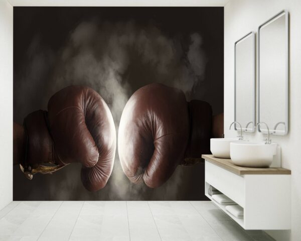 Boxing gloves hit together Wallpaper Photo Wall Mural Wall UV Print Decal Wall Art Décor