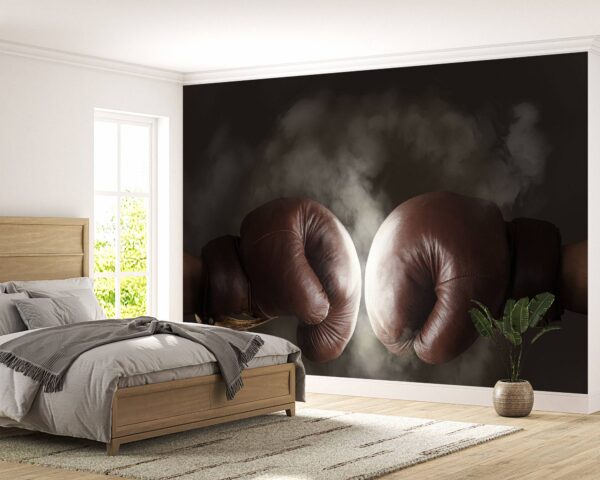 Boxing gloves hit together Wallpaper Photo Wall Mural Wall UV Print Decal Wall Art Décor