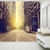 City Street Sunrise Wallpaper Photo Wall Mural Wall UV Print Decal Wall Art Décor