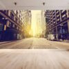 City Street Sunrise Wallpaper Photo Wall Mural Wall UV Print Decal Wall Art Décor