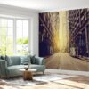 City Street Sunrise Wallpaper Photo Wall Mural Wall UV Print Decal Wall Art Décor