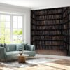 Self-adhesive wallpaper showcasing a collection of books