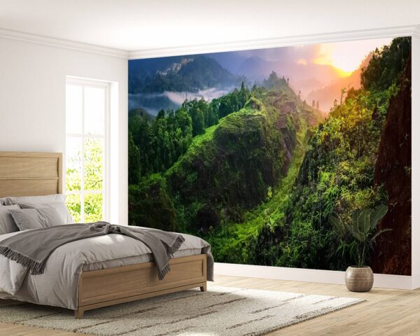 Landscape on Rocky Mountains Wallpaper Photo Wall Mural Wall UV Print Decal Wall Art Décor