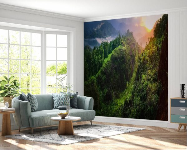 Landscape on Rocky Mountains Wallpaper Photo Wall Mural Wall UV Print Decal Wall Art Décor