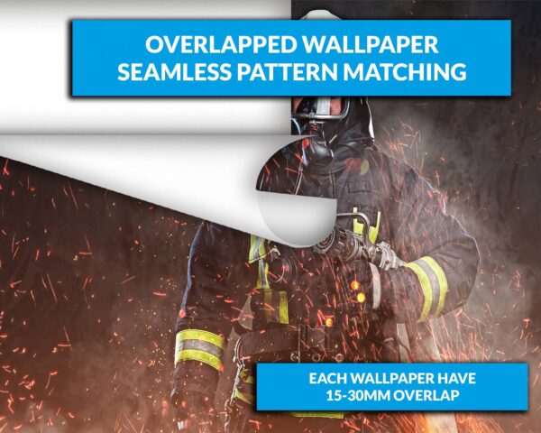 Fireman in Sparks Theme Wallpaper Photo Wall Mural Wall UV Print Decal Wall Art Décor