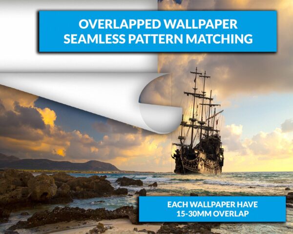 Vintage Ship on Sea Sunset Wallpaper Photo Wall Mural Wall UV Print Decal Wall Art Décor